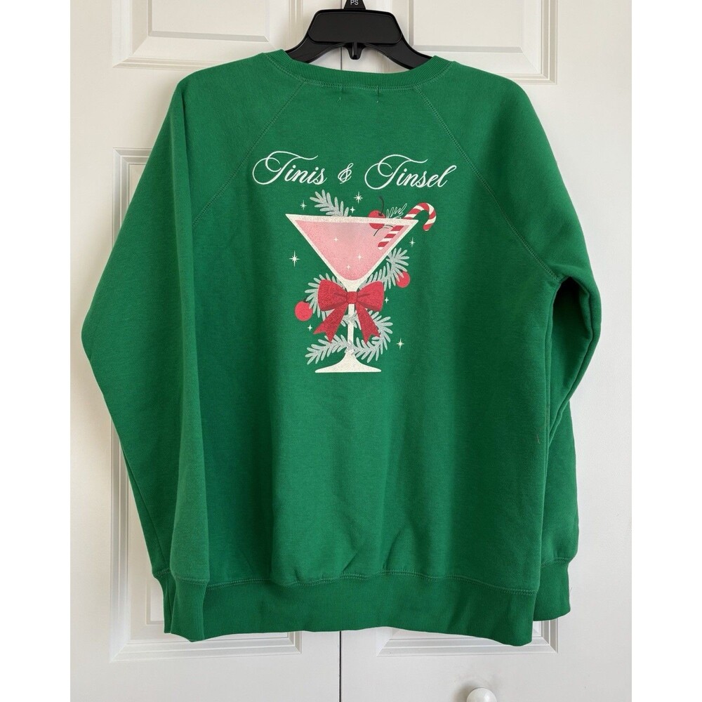 Wildfox Sweatshirt Women's Green Pullover Tinis & Tinsel Designer Fashion M/L/XL